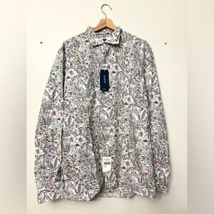 Eton NWT 3XL men’s button down shirt cotton floral Easter spring preppy